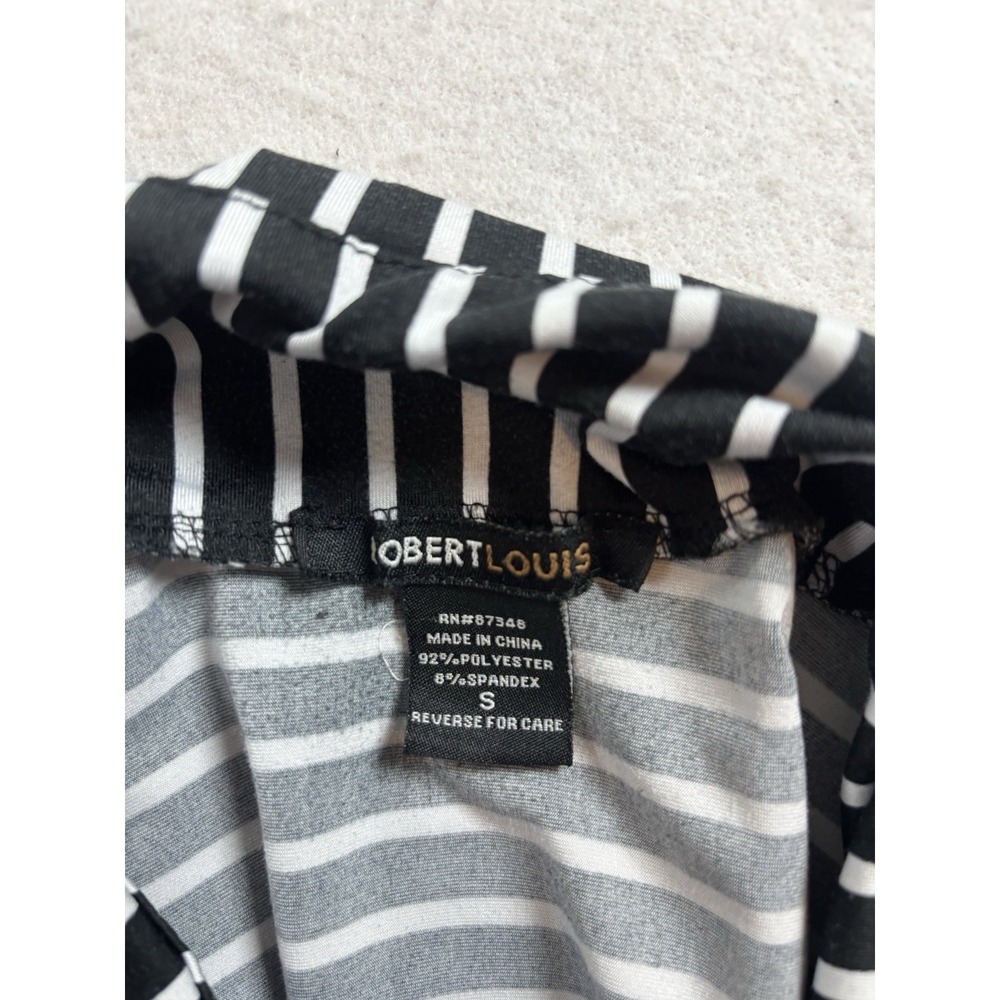 Robert Louis Women's Small Stretch Maxi Skirt Black/White Striped - Picture 4 of 5